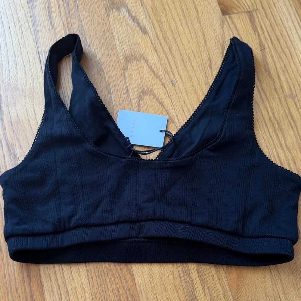 Two Hatch Dream Feed Pointelle Black Bras - Picture 3 of 6
